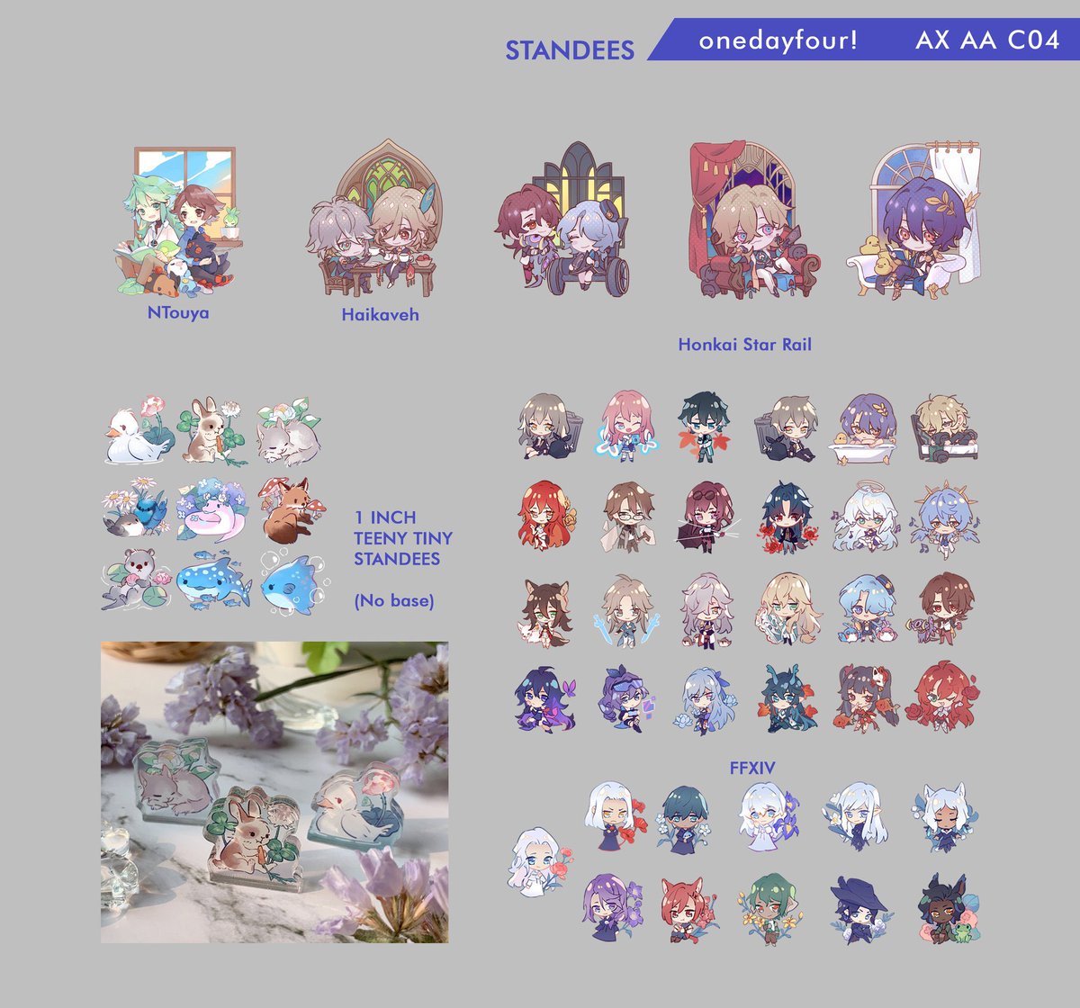 onedayfour's tweet image. AX CATALOG!!!!!
I made a bunch new original things!!! and A LOT OF HONKIA STAR RAIL (aventurine and penacony craze)
1/2 (totes and acrylics)
#animeexpo #ax2024 #axcatalog #axartistalley2024 #ax2024artistalley