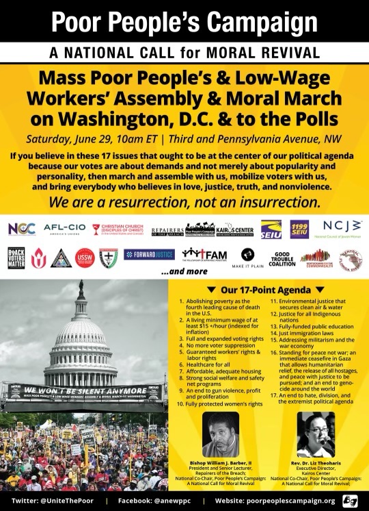 rolandsmartin's tweet photo. 📢 Don't miss the Mass Poor People’s &amp; Low-Wage Workers’ Assembly and Moral March on Washington, D.C., on June 29th at 10AM EST. Together, we demand those running for office commit to living wages and voting rights! 👉🏾 https://t.co/M37misNzAq #PoorPeoplesCampaign https://t.co/HKctTJn1dt