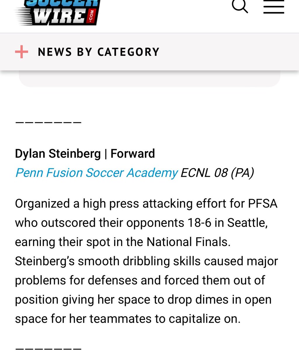 Thank you so much <a href="/TheSoccerWire/">SoccerWire</a> for the great write up! Can’t wait for Richmond! 
<a href="/ImYouthSoccer/">ECNL/GA/Recruiting/College Soccer</a> <a href="/ECNLgirls/">ECNL Girls</a> <a href="/TheECNL/">The ECNL</a>