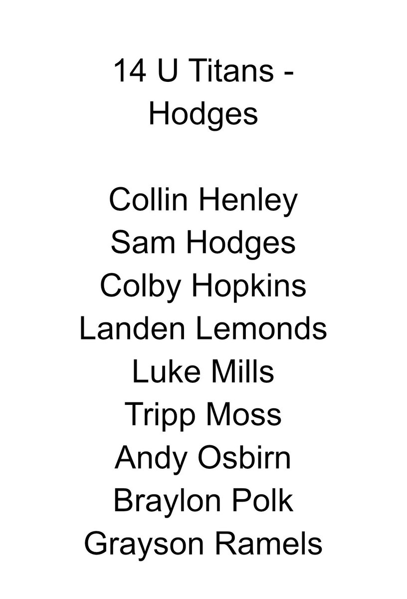 TYBABaseball's tweet image. 2024-25 Ranger/Titan Rosters