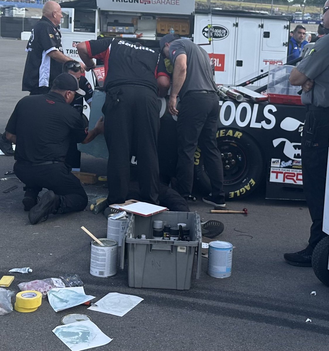 bobpockrass's tweet image. And repairs to the Tanner Gray truck.
