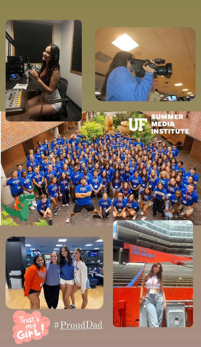 TheAngeloPerez's tweet photo. Thank you, @UFJSchool , @UFJouDept , @HarrisonHove , all the great Leaders and RA's for inspiring my daughter this past week at the UF Summer Media Institute. #FutureGator https://t.co/5AQxLgJnpB