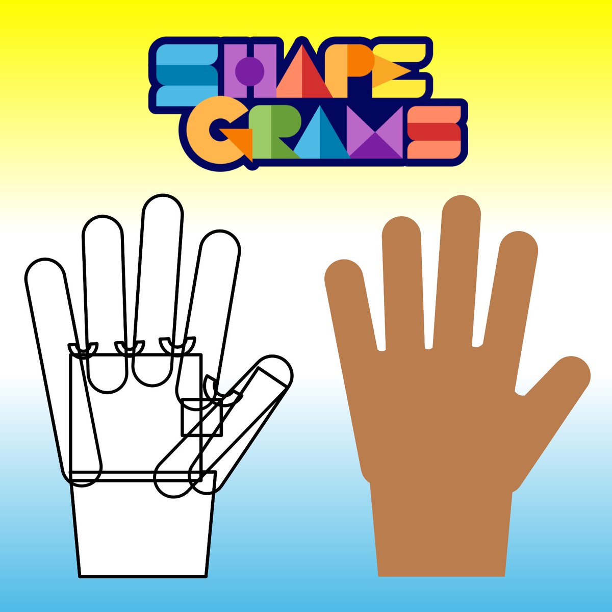 Overlap shapes to draw a hand. Apply a fill color and transparent border to all the shapes to make it look like a single object. #EdTech

Get firstHAND experience drawing a hand in the Keyboarding Diagram #Shapegrams Lesson: shapegrams.com/keyboard