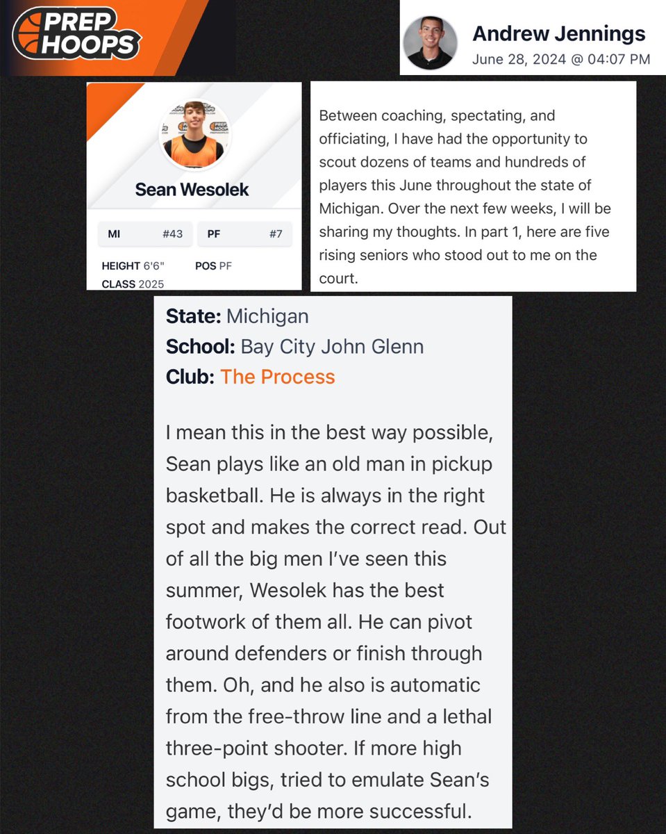 Sean Wesolek (@sean_wesolek) on Twitter photo Thank you <a href="/CoachJennings0/">Andrew Jennings</a> for the article! Appreciate your support! It’s going to be a fun senior year! 👊🏻🏀<a href="/BCAMCoaches/">BCAM</a> <a href="/HankampScott/">Scott Hankamp</a> <a href="/jgilbertsport/">Jonathon Gilbert</a> <a href="/BankHoops/">Bank Hoops - Stephen Bell</a> <a href="/TheProcessMI/">The Process</a> <a href="/JGHoopers/">John Glenn Hoops</a> <a href="/LeeTsports/">Lee Thompson</a> <a href="/alleyesonuhoops/">Steve Schwanda</a> <a href="/BrzezinskiAlec/">Alec Brzezinski</a> Thank you <a href="/CoachJennings0/">Andrew Jennings</a> for the article! Appreciate your support! It’s going to be a fun senior year! 👊🏻🏀<a href="/BCAMCoaches/">BCAM</a> <a href="/HankampScott/">Scott Hankamp</a> <a href="/jgilbertsport/">Jonathon Gilbert</a> <a href="/BankHoops/">Bank Hoops - Stephen Bell</a> <a href="/TheProcessMI/">The Process</a> <a href="/JGHoopers/">John Glenn Hoops</a> <a href="/LeeTsports/">Lee Thompson</a> <a href="/alleyesonuhoops/">Steve Schwanda</a> <a href="/BrzezinskiAlec/">Alec Brzezinski</a>