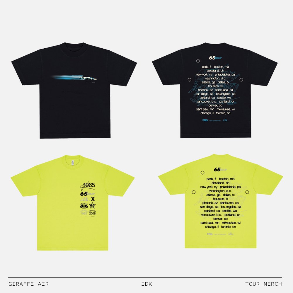 giraffeair's tweet photo. Tour Merch for @IDK https://t.co/ea7INO8LbZ