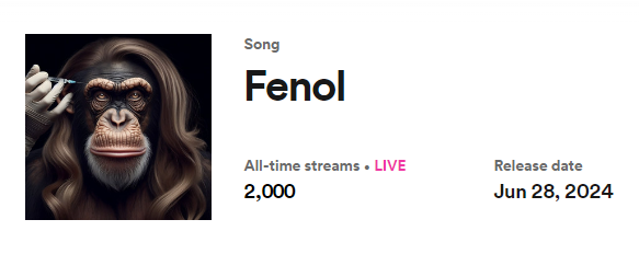 MakakaOfficial's tweet photo. HITOU! Em apenas 7 horas, FENOL atinge 2 mil execuções no Spotify. https://t.co/vnXYJZWHx5
