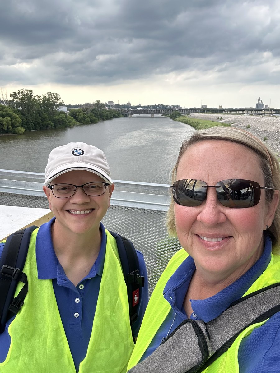 FriendsoftheKaw's tweet photo. We are at the Rock Island Bridge…Bridge Bash tonight to see the progress on the world’s first entertainment district over a river…the Kansas River! 
#kansasriver
#friendsofthekaw https://t.co/McZNCTQRp0