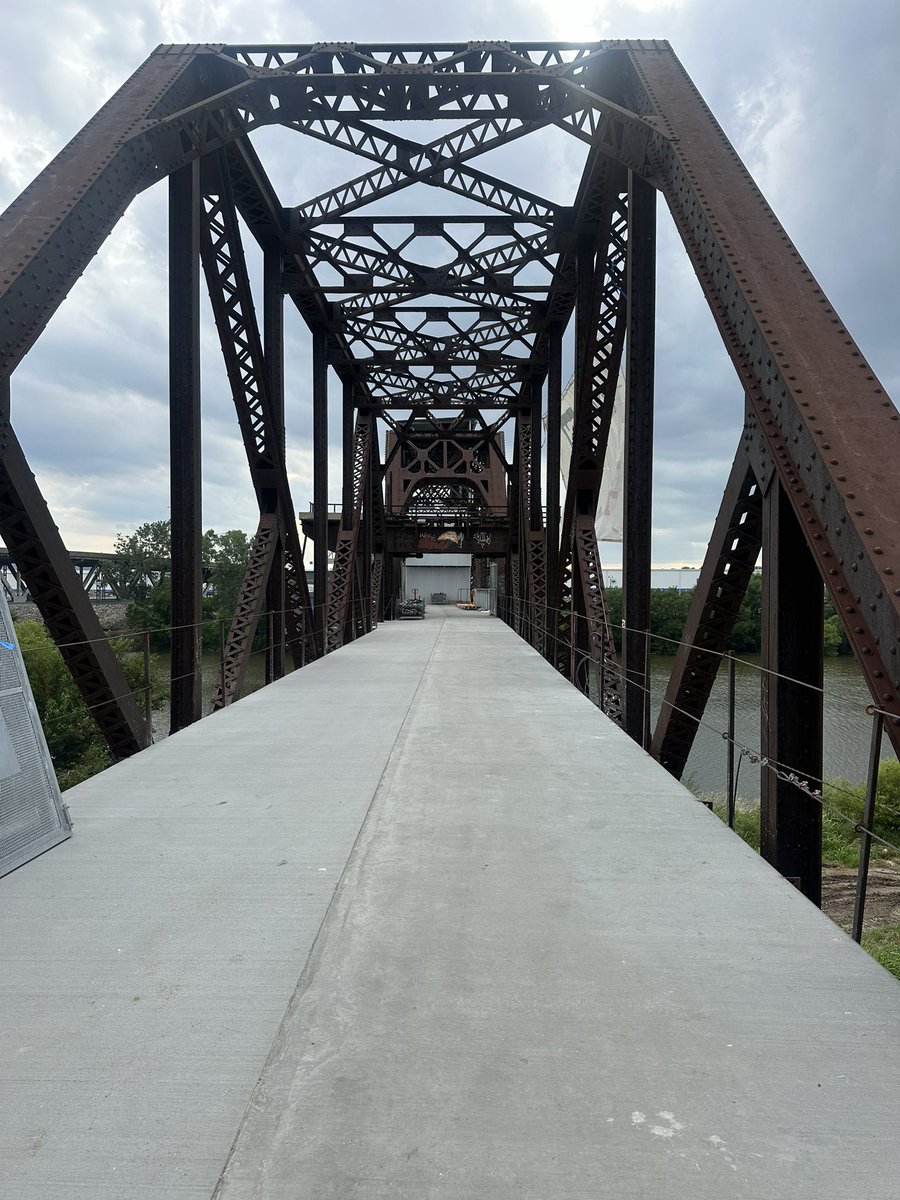 FriendsoftheKaw's tweet photo. We are at the Rock Island Bridge…Bridge Bash tonight to see the progress on the world’s first entertainment district over a river…the Kansas River! 
#kansasriver
#friendsofthekaw https://t.co/McZNCTQRp0