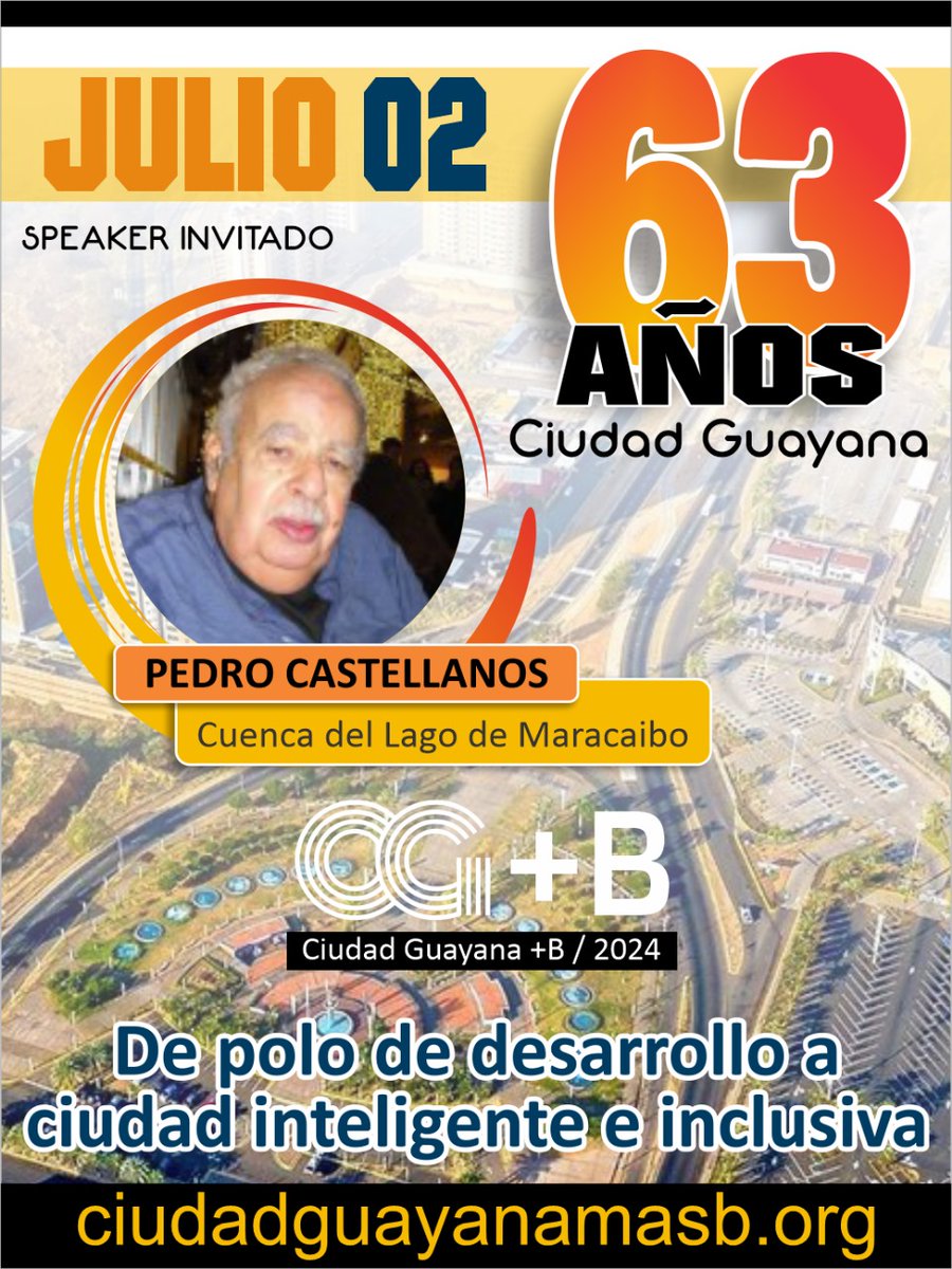 cdguayanamasb's tweet photo. Participa en el foro virtual  "Ciudad Guayana, energía del futuro: De polo de desarrollo a ciudad inteligente e inclusiva" el 2 de julio vía live en YouTube y escucha la ponencia de Pedro Boris Castellanos @boris.castellanos sobre La Cuenca del Lago de Maracaibo.

¡Anótate ya! https://t.co/NdlpP2i4yM