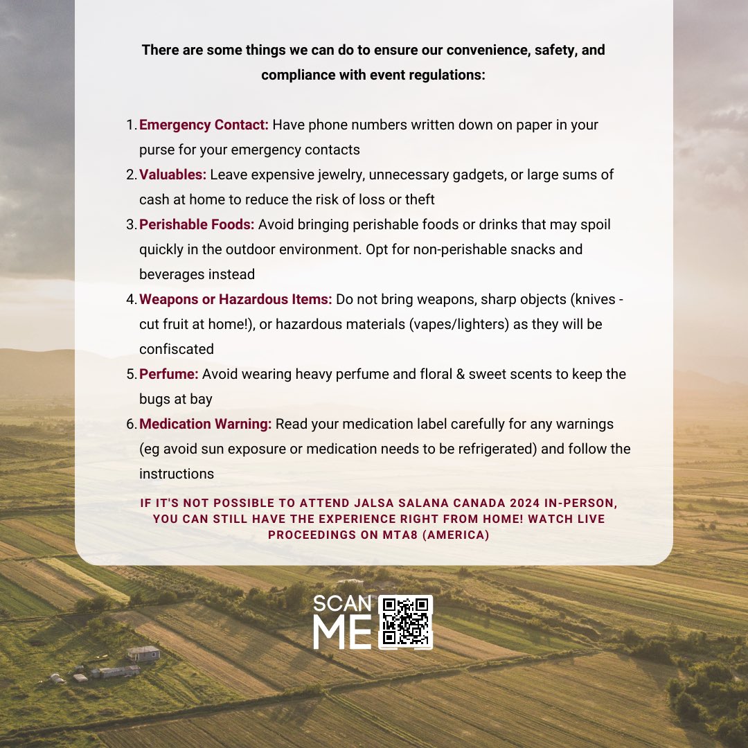 LajnaCanada's tweet photo. Jalsa Salana Canada will be at πHadiqa Ahmad!
Here is a checklist for senior members to prepare for next weekend πππͺͺ
#jalsacanada #jalsasalanacanada #jalsasalanacanada2024 #jalsapreparation https://t.co/890HZU5Mhb