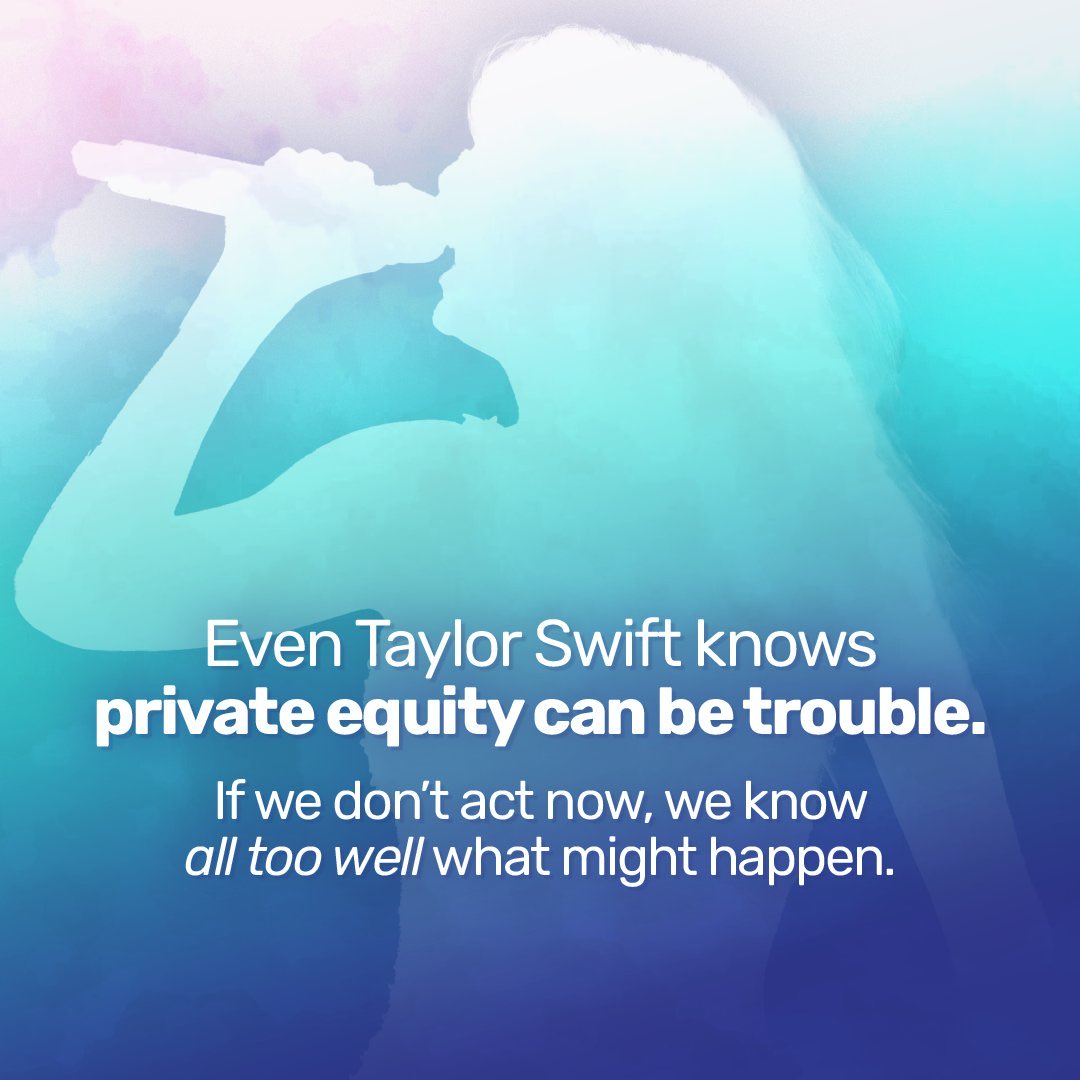 Private equity brings bad blood - Taylor Swift herself railed against the harm they cause in the music industry. <a href="/AngeliqueAshby/">Angelique Ashby</a> - don’t let your constituents health care be next. PLEASE support #AB3129 to put more oversight on these deals in our health care system!