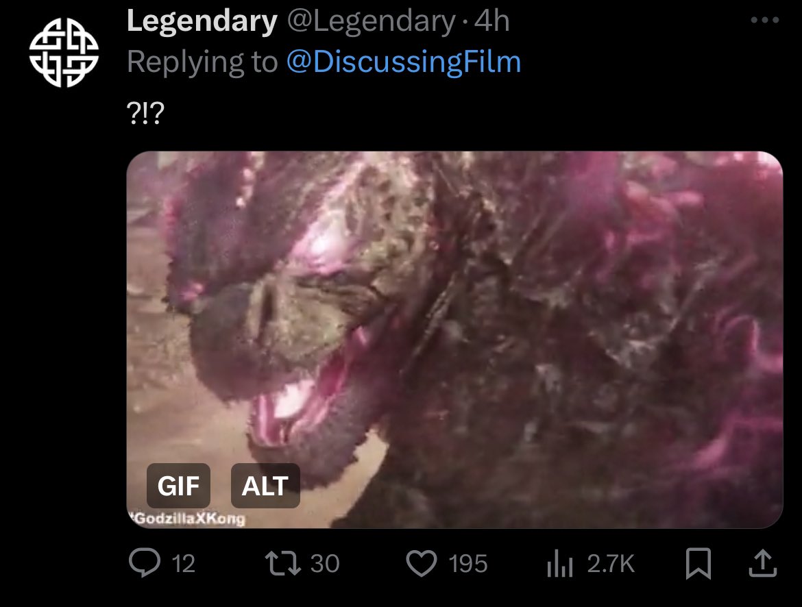 They using specifically Godzilla gifs after the release date was announced  Do you think that, image size:1170x886
