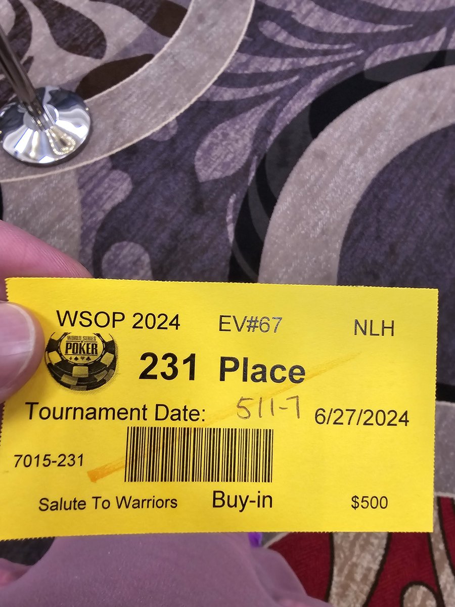 BigIntellectual's tweet image. Took 231st for my First WSOP cash
