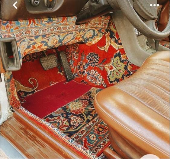 luusssso's tweet image. Vintage rugs as car upholstery &amp;gt;&amp;gt;