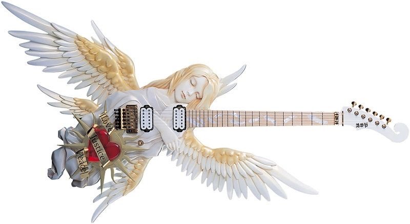 Toshihiko Takamizawa's custom angel guitars