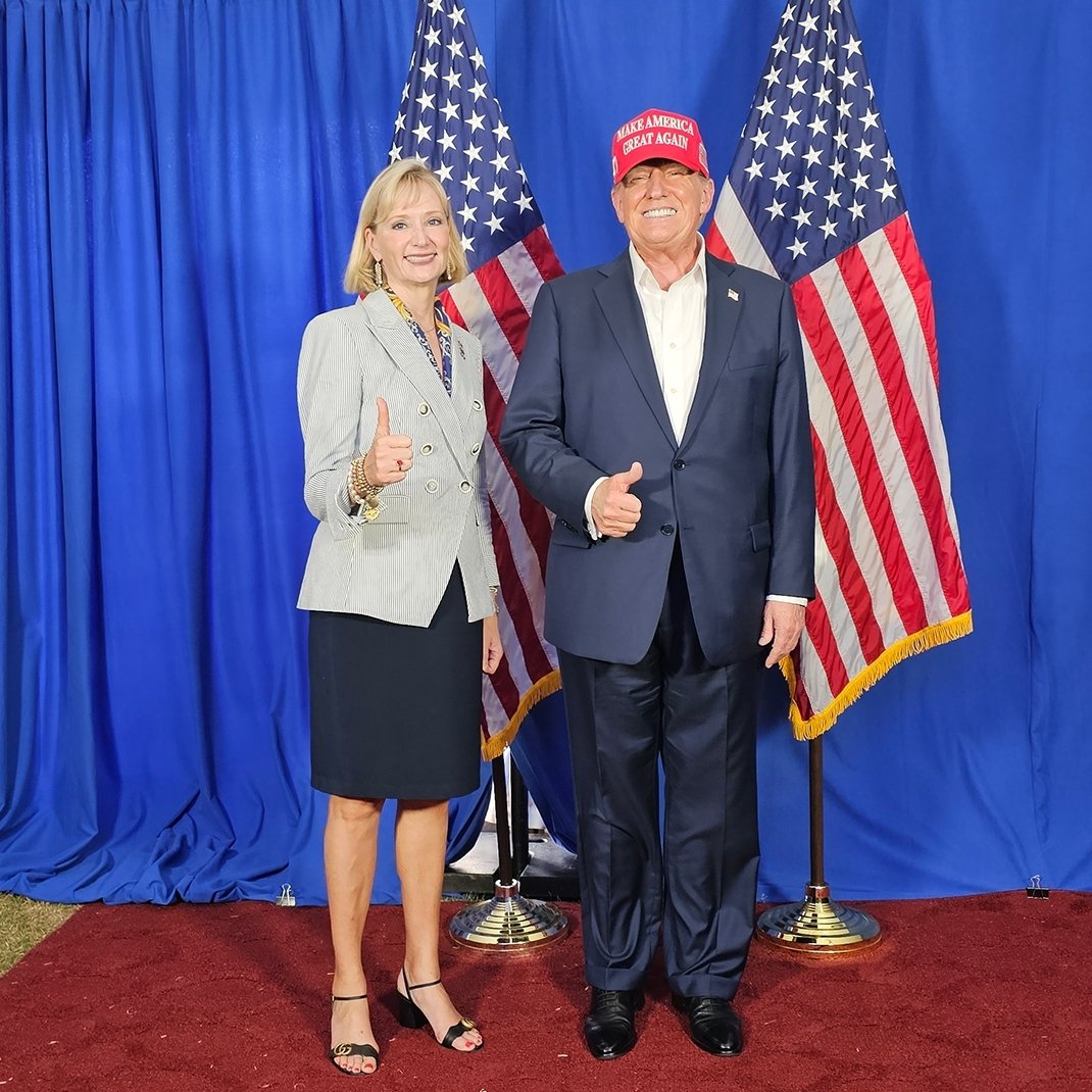 lauriebuckhout's tweet photo. What an incredible honor. Thank you for your endorsement, President Trump!

We’re ready to Save America! 🇺🇸 https://t.co/inAG8Khlt1