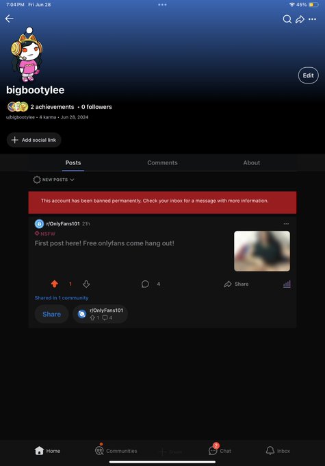@Reddit brand new page banned for not reason or disclosure whatsoever why? @alanaevansxxx @APAGunion<a class="tags" target="_blank" title="On Twitter" href="/?out=eyJ0eXAiOiJKV1QiLCJhbGciOiJIUzUxMiJ9.eyJpYXQiOjE3MjYwNjA2ODIsImlzcyI6InR3cG9ybnN0YXJzLmNvbSIsIm5iZiI6MTcyNjA2MDY4MiwiZXhwIjoxNzU3NTk2NjgyLCJyZWRpcmVjdF91cmwiOiJodHRwczovL3R3aXR0ZXIuY29tL1JlZGRpdCJ9.-3kqpXc4Ic6WiyOZMkof0Y85_KBz3cW5zlOkK2xY3B36skNbB9UW1zQSMZRM96ObgG-DAa1y3R6lk_ldOPLSnA">@Reddit</a>