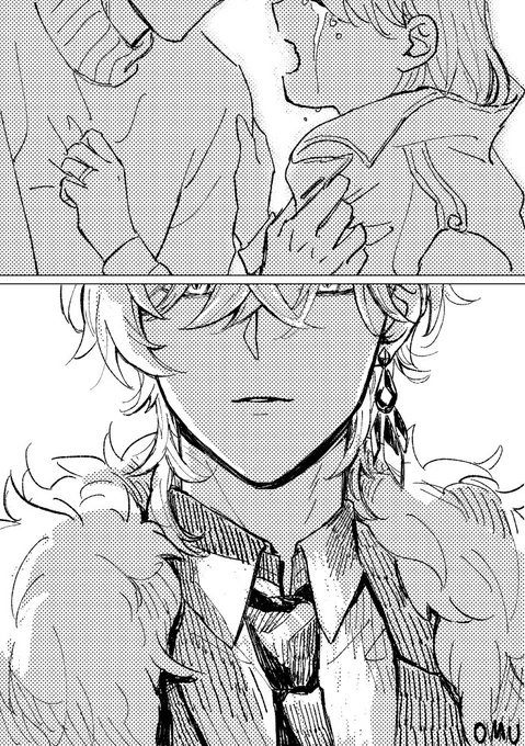 これは彼のセーターをぎゅっと掴んで泣く🌸を、

僕にも同じように縋ったくせに

って見てる🃏の絵です(前置きが長い)

#hustマイナス 