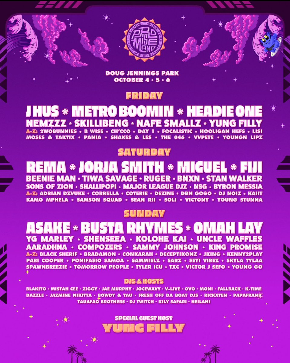 promiselandaus's tweet image. Honey wake up, Promiseland have announced their final lineup 🏝️🎶💃🏾 Look how pretty it is 😍😍😍