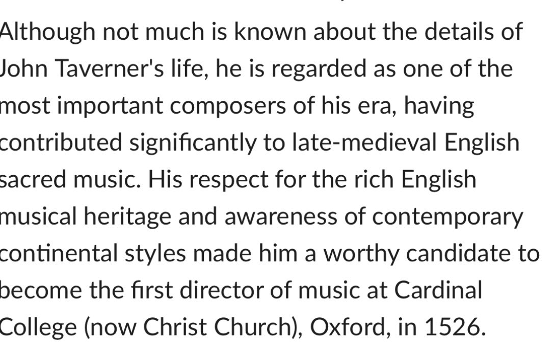 Listening for the week- John Taverner Western Wynde Mass :)