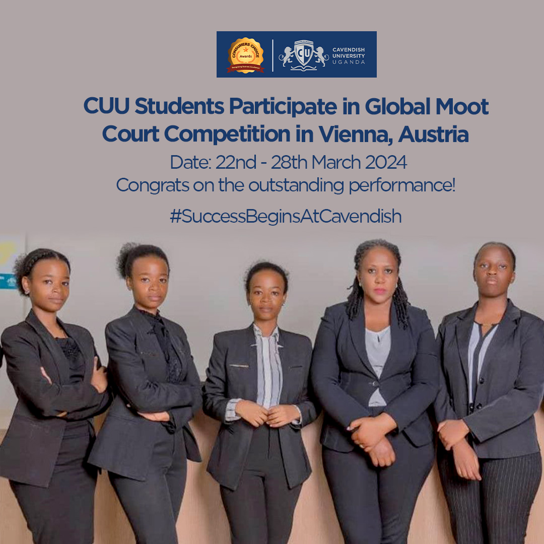 CavendishUg's tweet photo. CUU law students shine at 31st Willem C. Vis International Commercial Arbitration Moot in Vienna, Austria, Mar 22-28, 2024. Coached by Mr. Godfrey Ayeranga, they delivered an outstanding performance, earning global recognition.
#SuccessBeginsAtCavendish #TeamCUU https://t.co/8PLqhtgaBE