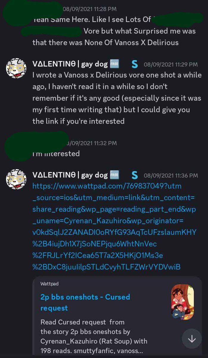 burner060324's tweet photo. Val was 17, DG was 13. I genuinely was not sure if I should have included this in the first place, but I believed DG deserved a voice esp with their age at the time. 

They are heavily uncomfortable at the convo and regret the vore jokes, entirely. https://t.co/qSqjCOLuXX