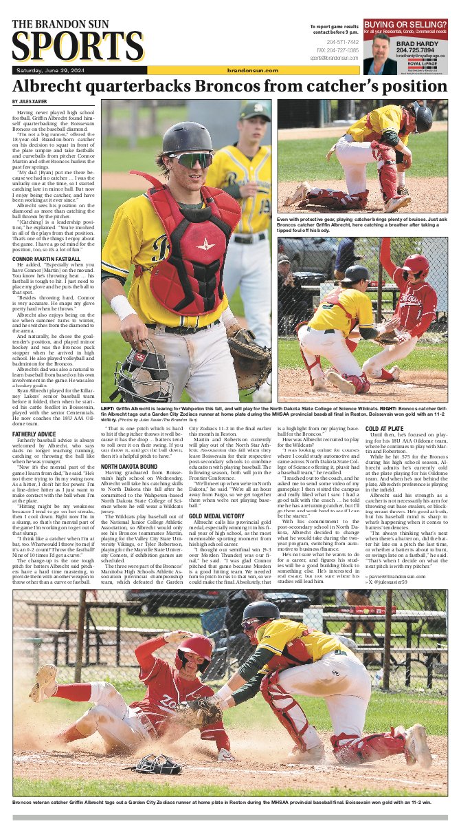 Off to North Dakota — sneak peek of my feature on <a href="/GriffinAlbrech2/">Griffin Albrecht</a> in your Saturday Sun sports <a href="/BCIBroncos/">Boissevain Broncos</a> <a href="/ryanalbrecht18/">Ryan Albrecht</a>