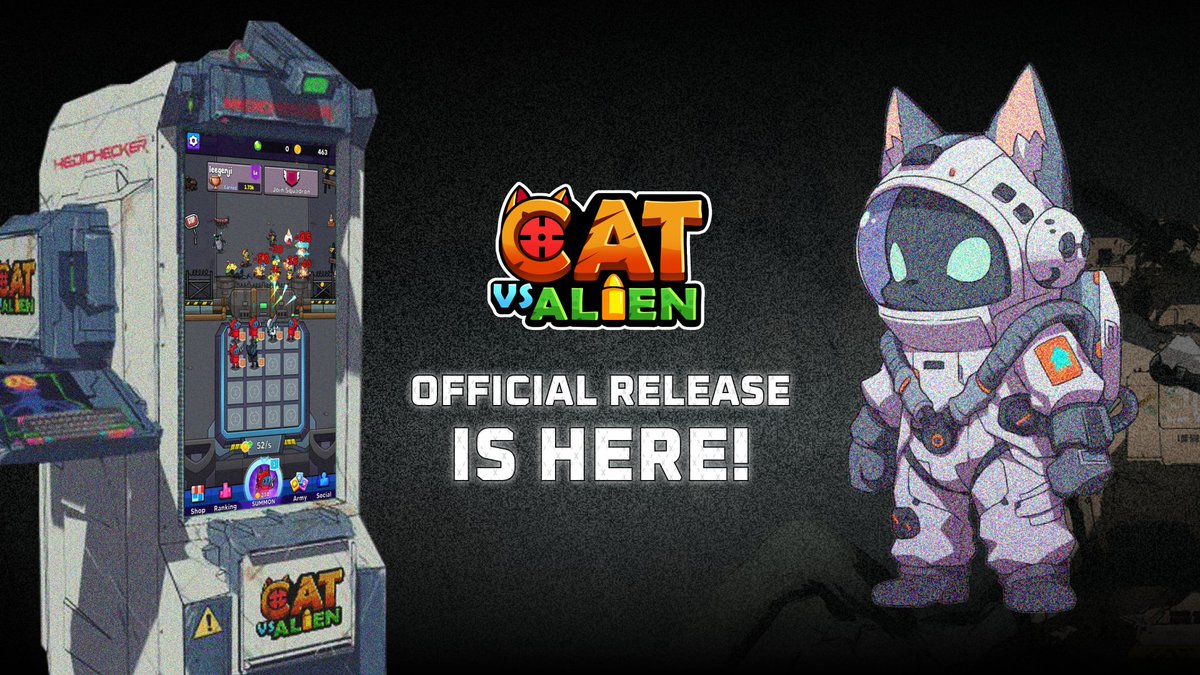 🚀 Breaking announcement!
 
🔴The Cat vs Alien Telegram mini app is officially LIVE! 

🐾 Cat vs Alien: Survive, Play and Earn - Multiple functions, all for airdrop activities. 

🌟🌟🌟 Farm gold, and complete daily quests like joining social mission, daily check-ins, &amp; much
