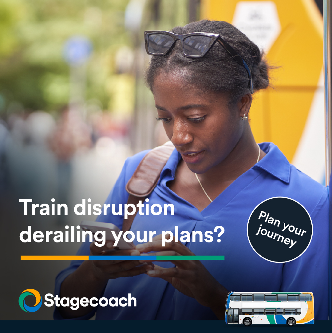StagecoachWScot's tweet photo. Train disruption derailing your plans? Sometimes, it’s time for the bus! 🚌
Heading to Glasgow? We’ll get you to the heart of the city on our #Express #X76 and #X74. Download the #StagecoachBusApp to #PlanYourJourney 👉🏻 https://t.co/QPgdb13iOQ https://t.co/eTJcgDHsb4