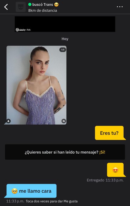 Amigos que emoci&oacute;n, Cara Delevingne me acaba de hablar por Grindr 😍😍🤤🤤 https://t.co/5ak4MTe5fP