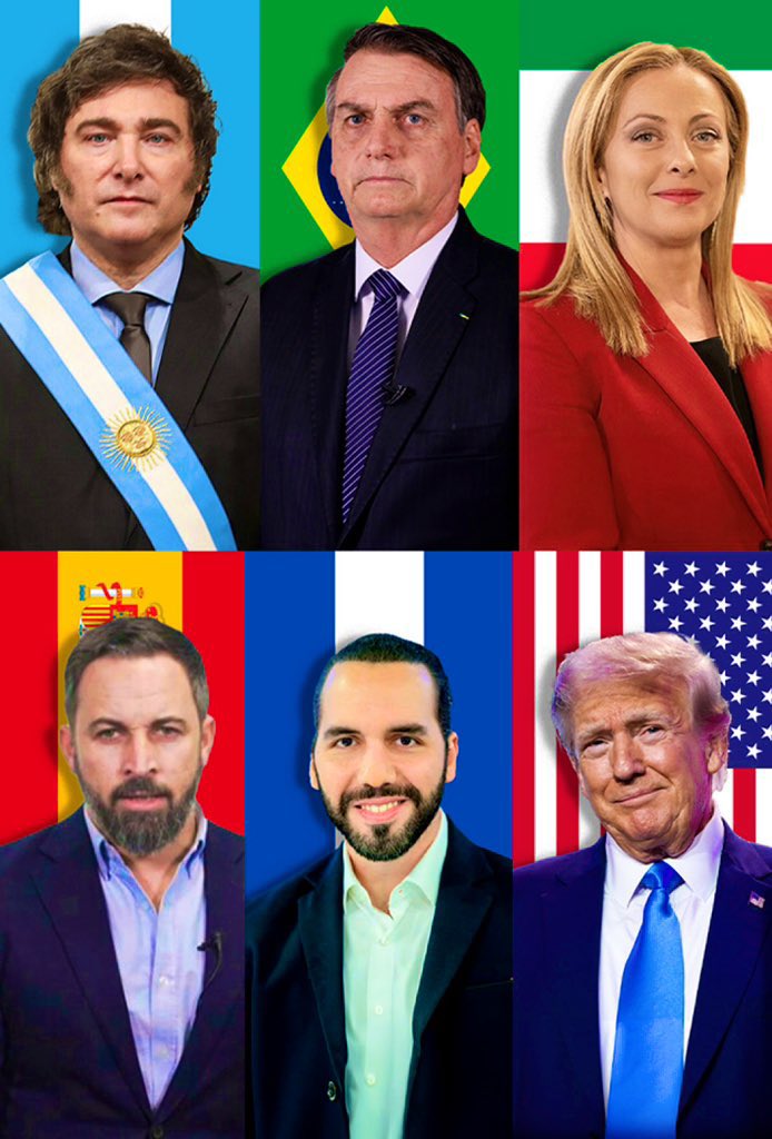 JonatanVialeXD's tweet image. ¿Apoyas a estos líderes para 
exterminar el comunismo?👇🏻

Milei🇦🇷
Trump🇺🇸
Bolsonaro🇧🇷
Bukele🇸🇻
Meloni🇮🇹
Abascal🇪🇸mole