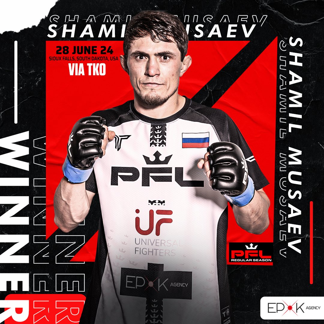 EPOKagency's tweet photo. 𝐏𝐅𝐋 𝟔: 𝟐𝟎𝟐𝟒 𝐑𝐄𝐆𝐔𝐋𝐀𝐑 𝐒𝐄𝐀𝐒𝐎𝐍

Shamil Musaev

#PFL #TheSilentAssassin #EPOK https://t.co/o3xJi1AVCP