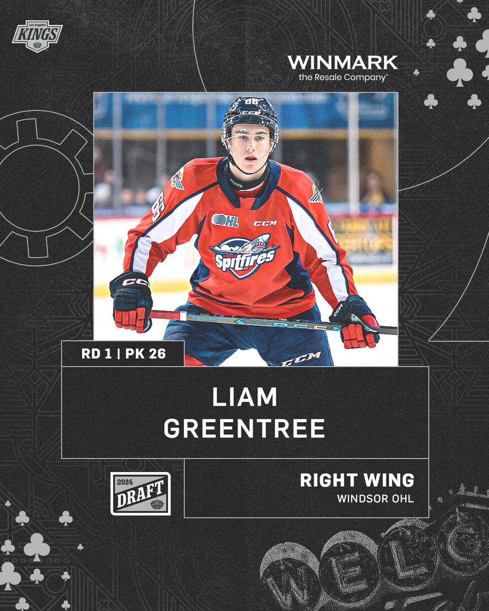 Welcome to LA, Liam! ✨

We've selected forward Liam Greentree with the 26th pick. 

📲 lakings.com/draft

<a href="/WinmarkResale/">Winmark – the Resale Company</a>  | #GoKingsGo
