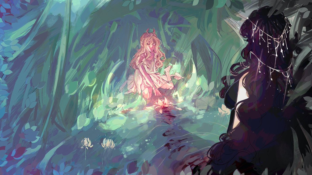(oc) "wilted, but a lotus all the same. plucked far too soon, led too far astray. watch as the leaves decay." (remember this piece? full version now)