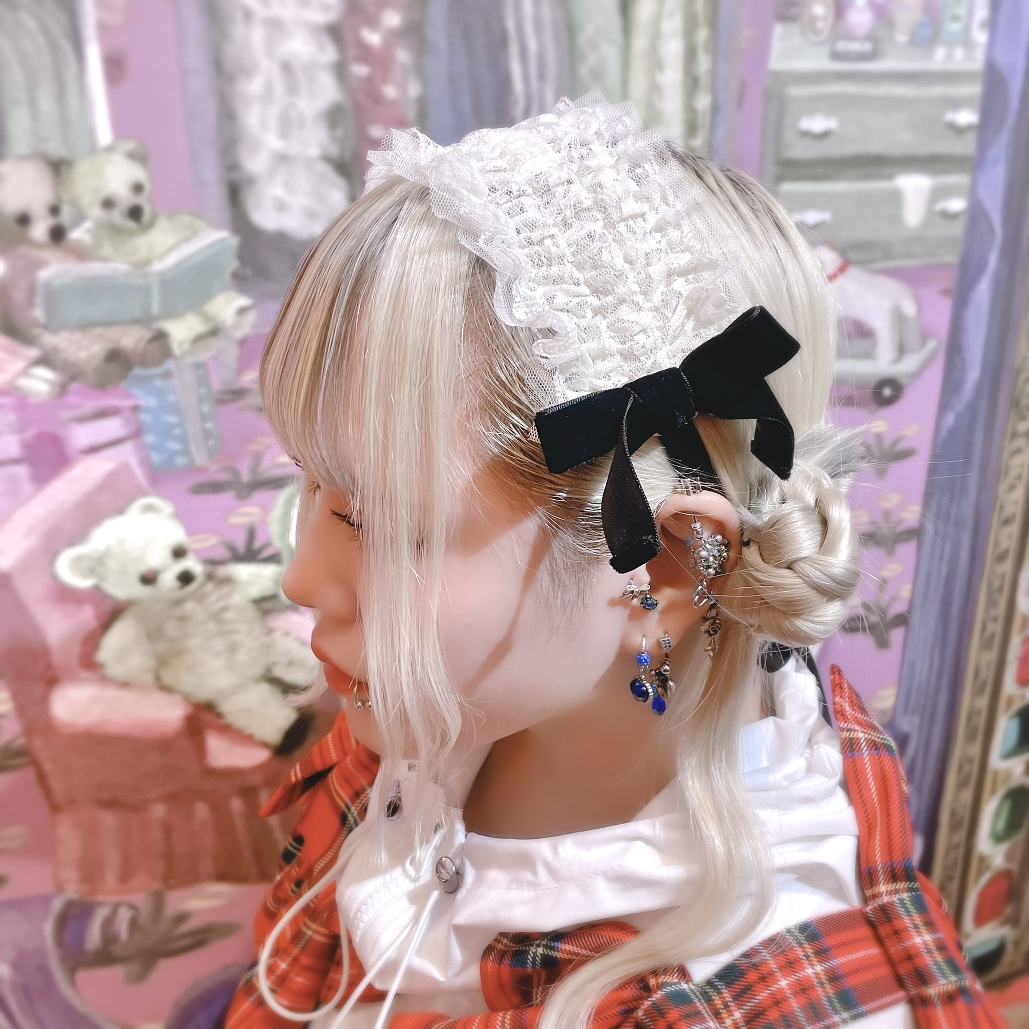 HEIHEI ナイロンフーディーワンピースWHITE