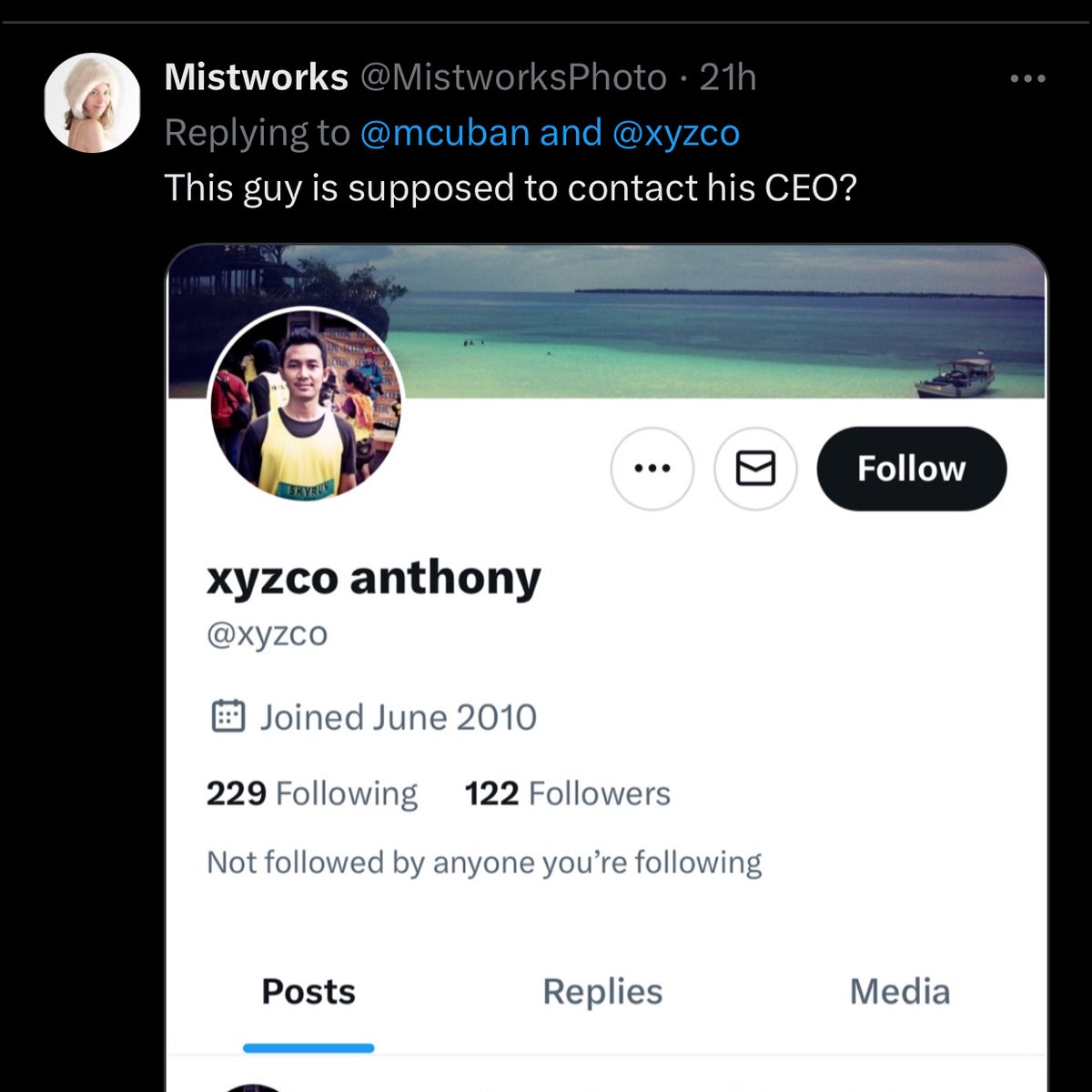 xyzco's tweet photo. Baru login lagi kaget tetiba tab mention rame fafifu wasweswos gegara om Mark Cuban asal mention aja 😂😂

Hi @mcuban i think u mention wrong person. Anyway thank you for make my day lol 🤭😂 cc: @HokiePharmacist https://t.co/P5QBxmjQqX
