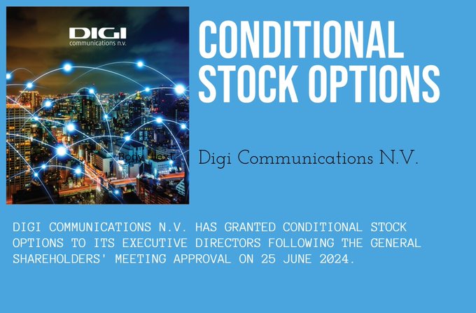 europawire's tweet image. 🗓️ On 27 June 2024, Digi Communications N.V. granted 80,000 stock options to Mr. Serghei Bulgac and 60,000 to Mr. Valentin Popoviciu. news.europawire.eu/digi-communica… #ExecutiveCompensation #Telecom