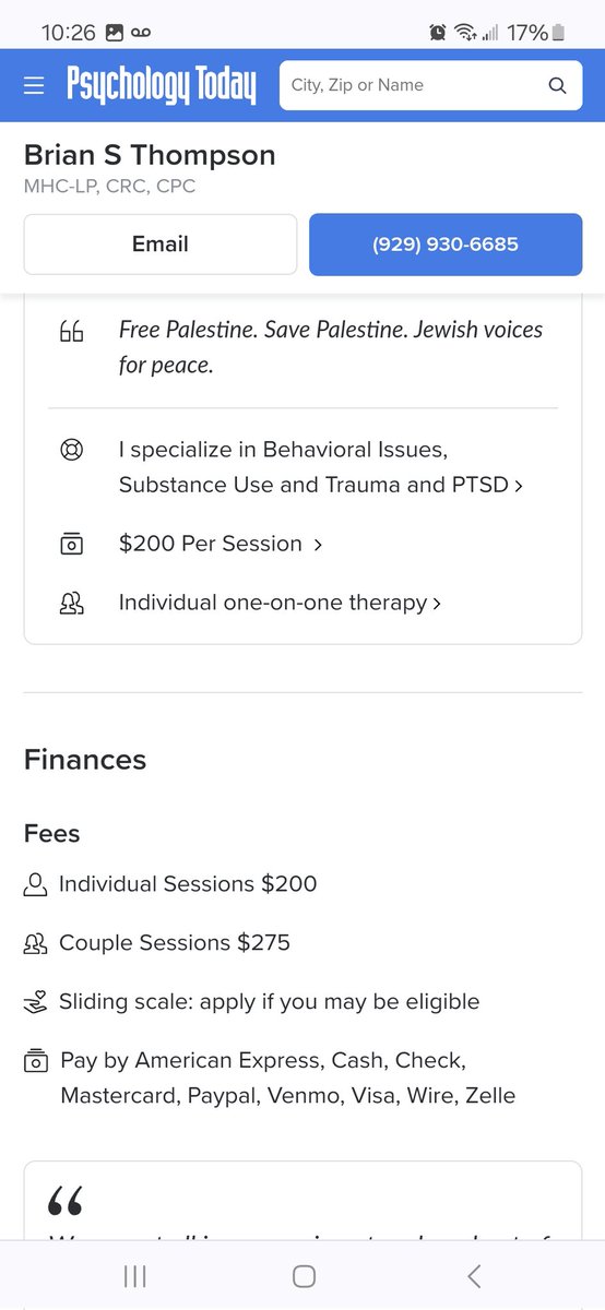 jina_huh's tweet photo. @ShirionOrg @PsychToday:

1. A therapist can edit his profile on https://t.co/wh3vvzWwBu? Nobody at @PsychToday reviews an edited profile before it is made public? ❓️⚠️

2. Please delete violent Jew-hating Brian S. Thompson's totally unprofessional profile to protect others.+

#respectJews https://t.co/yz58jdCfM9