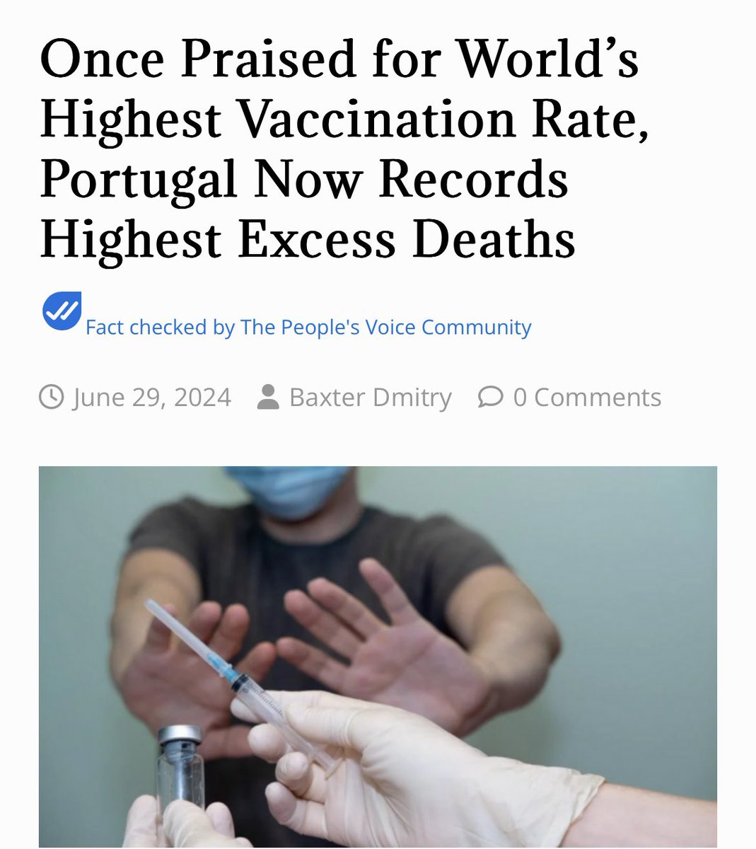 Censored4sure's tweet image. Breaking 🚨: Portugal has the highest Covid-19 vaccination rate in the world, according to Oxford University’s Our World in Data, with almost 100 percent of eligible citizens over the age of 12 double vaccinated.