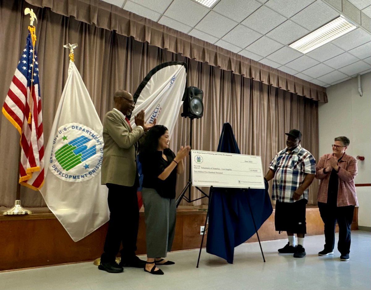 HUDPacific's tweet image. @HUDgov is addressing housing instability for people impacted by the HIV epidemic by using Housing First principles &amp;amp; providing services to low-income people with HIV &amp;amp; their families in Compton, CA. Congrats, @voalaca, on your $2.5M grant award &amp;amp; the work 2 #PreventHomelessness!