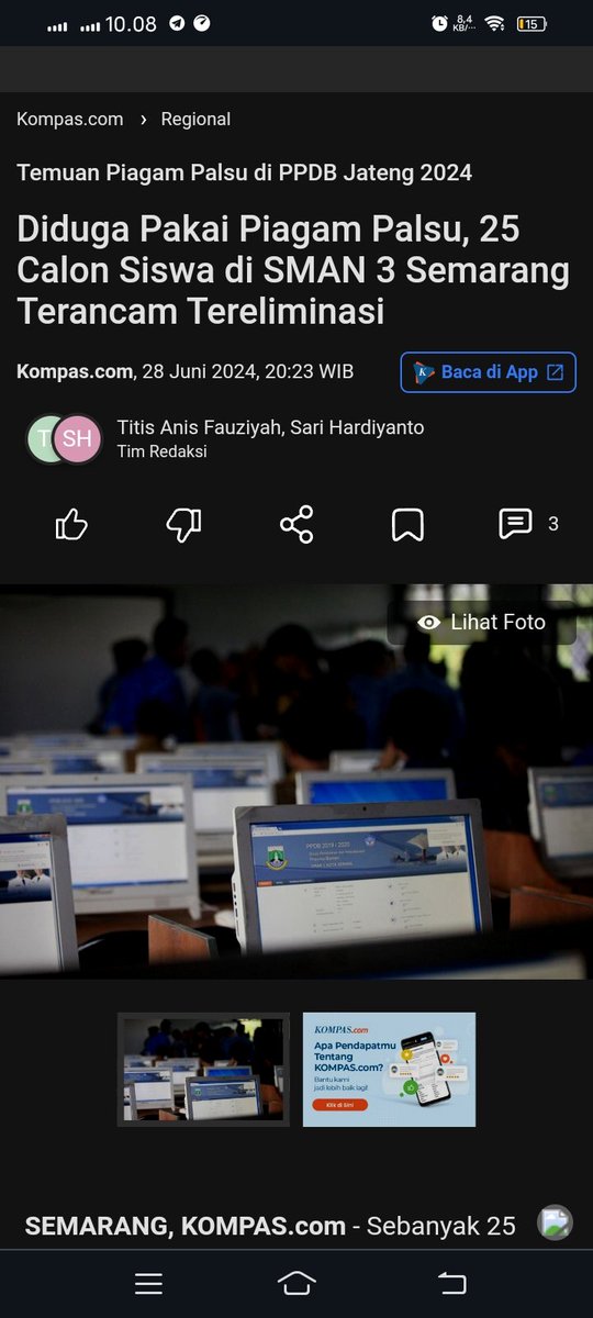 Ditunggu sikap tegas dari Dinas Pendidikan Propinsi Jawa Tengah <a href="/pdkjateng/">Dinas Pendidikan & Kebudayaan Provinsi Jawa Tengah</a> Mau masuk sudah tidak jujur, harus diusut tuntas <a href="/provjateng/">Provinsi Jawa Tengah</a> <a href="/OmbudsmanRI137/">Ombudsman RI</a> <a href="/poldajateng_/">Polda Jateng</a> <a href="/KPK_RI/">KPK</a> <a href="/nadiemmakarim/">Nadiem Anwar Makarim</a> <a href="/KejaksaanRI/">Kejaksaan RI</a> <a href="/kejatijateng/">kejatijateng</a>