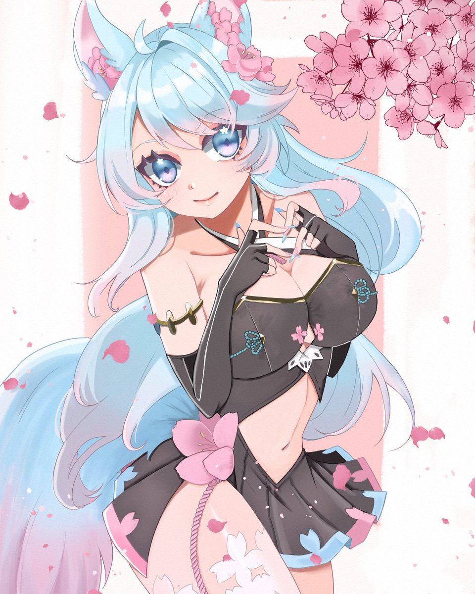 Mua_illustrator's tweet photo. 🌸💙🌸
 #DoodleVale https://t.co/SnV686PlY0