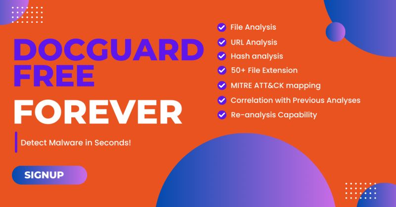 Sign up in seconds and DETECT MALWARE IN SECONDS!
app.docguard.io/signup