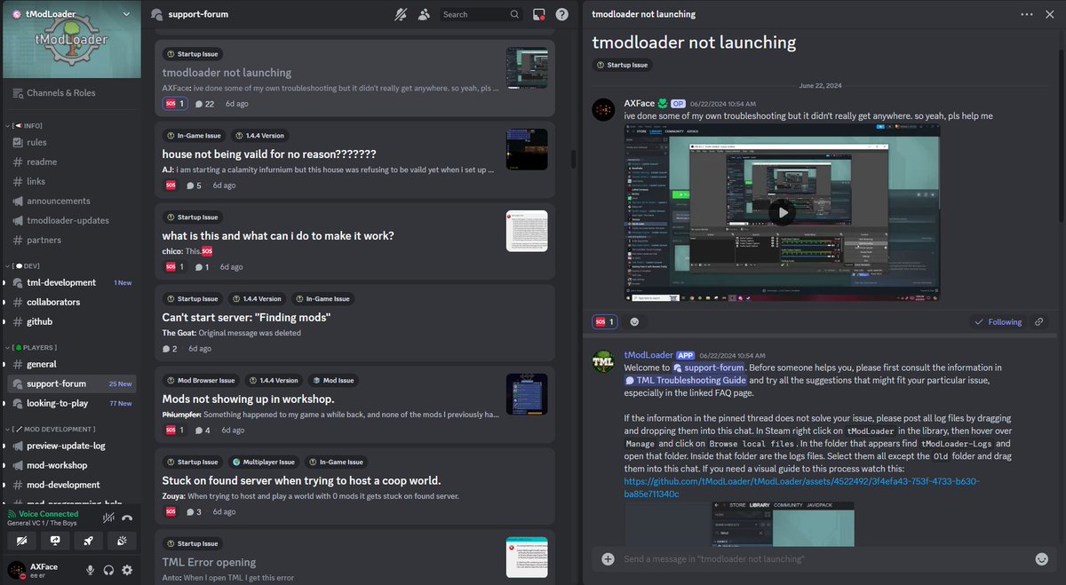 Salulu Giggleton (@itsaxface) on Twitter photo <a href="/tModLoader/">tModLoader</a> <a href="/tmodloader_devs/">tModLoader Developers</a> Hey, I made a support forum post about a week ago and I still have not fixed the issue I have. I also managed to get 2 people to look at the issue I was having, but they could not figure out how to fix the problem. Can I get some more support? <a href="/tModLoader/">tModLoader</a> <a href="/tmodloader_devs/">tModLoader Developers</a> Hey, I made a support forum post about a week ago and I still have not fixed the issue I have. I also managed to get 2 people to look at the issue I was having, but they could not figure out how to fix the problem. Can I get some more support?