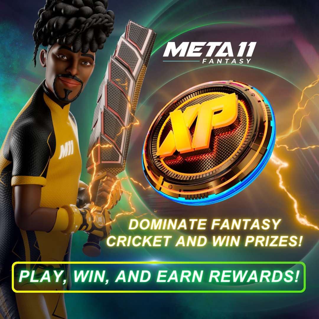 Meta11official's tweet photo. ๐ฎ Play META11 for FREE today! Earn XP, win rewards, and enjoy every moment. Your time is valuable, and we make it count! Join in at https://t.co/h1nPpILPyR - The fun starts now! ๐โจ #Meta11 #FreePlay #GameOn #cricket #fantasy https://t.co/E0qW6C3V5G