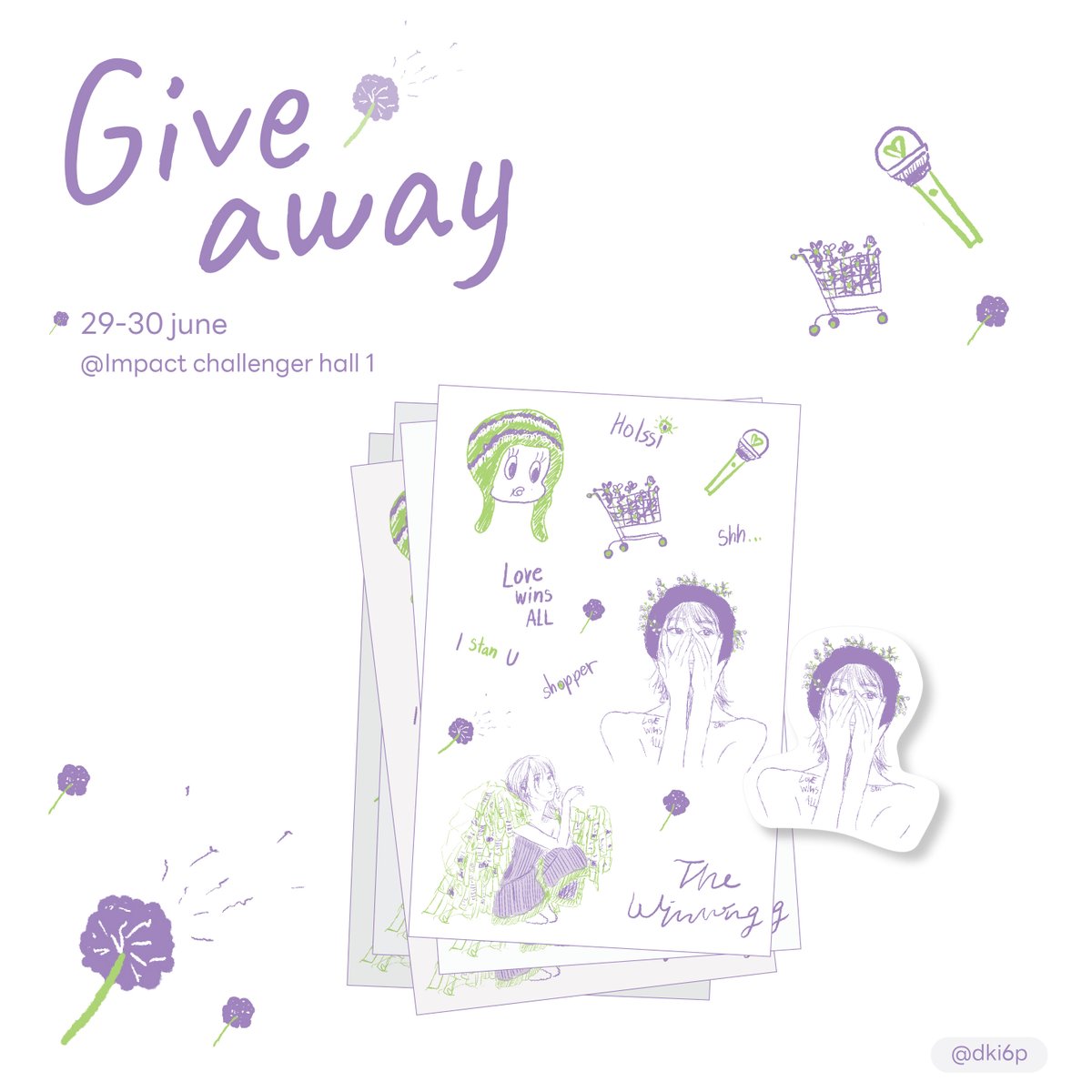dki6p's tweet photo. [  𝖧𝖤𝖱𝖤𝖧 𝗐𝗈𝗋𝗅𝖽 𝗍𝗈𝗎𝗋 Giveaway ] 
- Sticker  ; 30 𝖾𝖺 / 𝖽𝖺𝗒 
- time : tbc  
- date : 29-30 june 2024  @ Impact challenger hall 1 
 ไม่มีของมาแลก ก็มารับได้นะ
มารับกันเยอะๆนะ 😊

#HER_WORLD_TOUR_IN_BKK #HEREH_WORLD_TOUR_IN_BKK 
#IU https://t.co/V1pn59UnZh