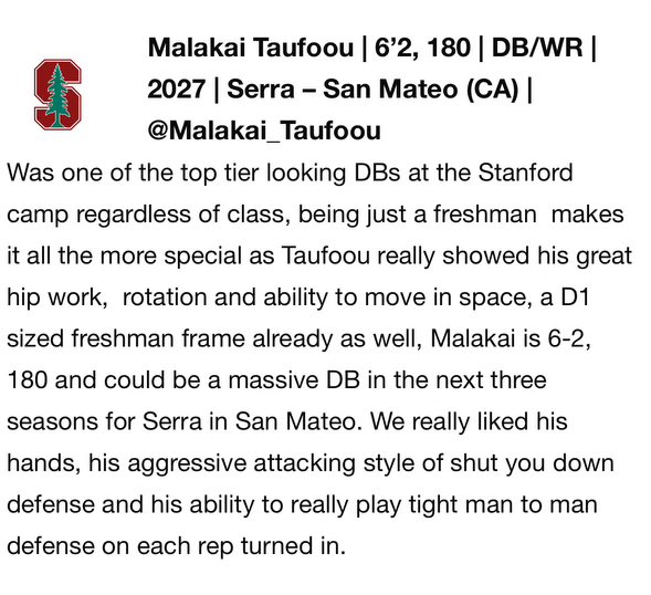 Malakai Taufoou (@malakai_taufoou) on Twitter photo Thank you <a href="/sixstarfootball/">Six Star Football | PLUS+</a> for the write up. Much appreciated!
<a href="/BrandonHuffman/">Brandon Huffman</a> <a href="/coachwalsh20/">Patrick Walsh</a> <a href="/coachmons/">Coachmons</a> <a href="/DariusBell_3/">Darius Fautua Bell</a> <a href="/ActivatedSP/">Activated Sports Performance</a> <a href="/Ogthetruth/">Coach OG</a> <a href="/OfficialKOBros/">KO Bros</a> Thank you <a href="/sixstarfootball/">Six Star Football | PLUS+</a> for the write up. Much appreciated!
<a href="/BrandonHuffman/">Brandon Huffman</a> <a href="/coachwalsh20/">Patrick Walsh</a> <a href="/coachmons/">Coachmons</a> <a href="/DariusBell_3/">Darius Fautua Bell</a> <a href="/ActivatedSP/">Activated Sports Performance</a> <a href="/Ogthetruth/">Coach OG</a> <a href="/OfficialKOBros/">KO Bros</a>