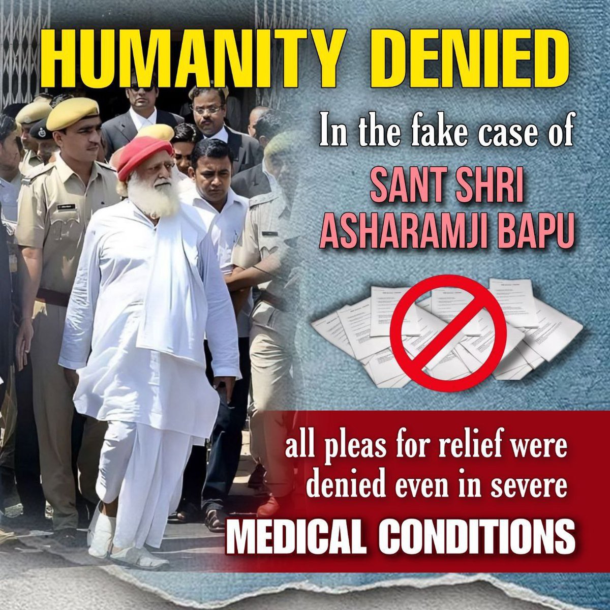 HariommSahoo's tweet photo. जब न्याय पर सबका समान अधिकार है तो निर्दोष हिन्दू Sant Shri Asharamji Bapu 11 वर्षों से न्याय से वंचित क्यों हैं ?
संत के मानवाधिकार का हनन क्यों ?
भारत के करोड़ो लोगों की पीड़ा है कि हद हो गयी अन्याय की !
निर्दोष बापूजी को अब #जल्द_न्याय_मिले !
Grant Bail ASAP ! https://t.co/Ragoj4etHl