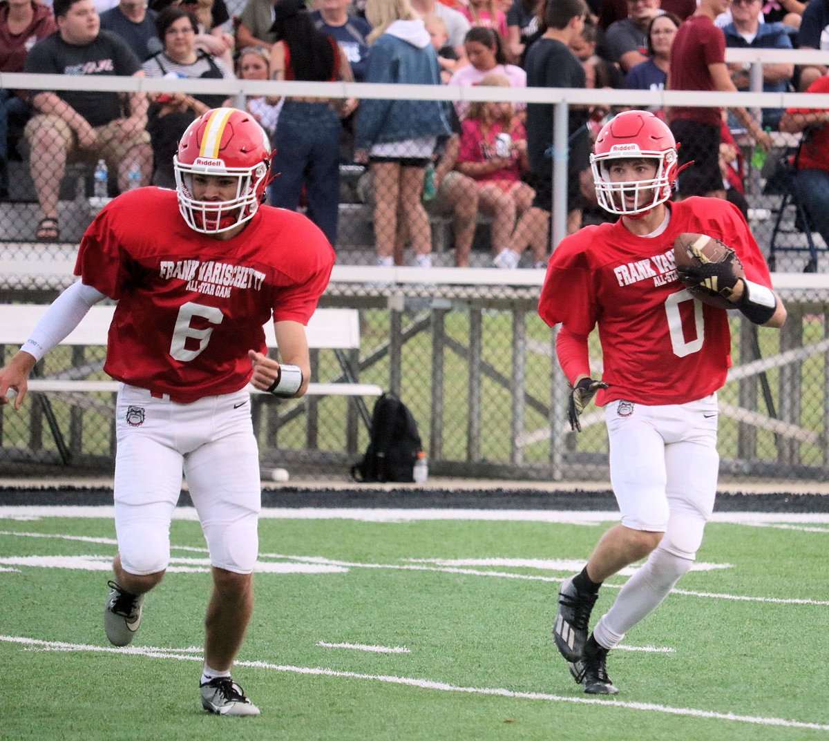 Pennsylvania Football News (@pafootballnews) on Twitter photo The South Conquers the North in the Ninth Annual District 9 Frank Varischetti All-Star Game pafootballnews.com/pfn/the-south-… <a href="/clouse_mason1/">Mason Clouse</a> <a href="/RVBulldogs/">Redbank Valley Bulldogs Football</a> <a href="/Coach_Gold/">Blane Gold</a> @Varischettilp The South Conquers the North in the Ninth Annual District 9 Frank Varischetti All-Star Game pafootballnews.com/pfn/the-south-… <a href="/clouse_mason1/">Mason Clouse</a> <a href="/RVBulldogs/">Redbank Valley Bulldogs Football</a> <a href="/Coach_Gold/">Blane Gold</a> @Varischettilp