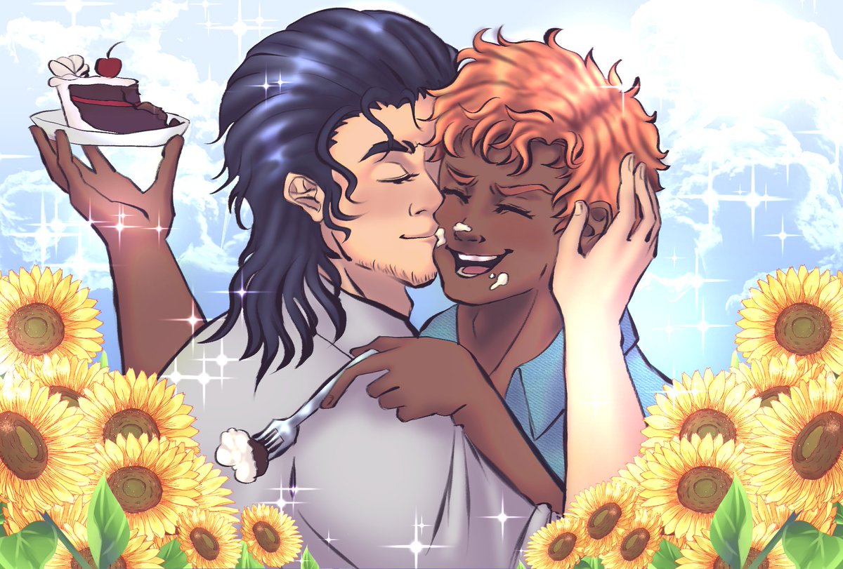 A piece to commemorate <a href="/onlyme00w/">Mei</a> 's birthday
Featuring her OC; Vinny, and <a href="/kuuwuro/">Fernando is playing Raidou Remaster - KuroChiaP</a> 's OC; Ryuichi